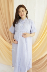 MAMA HAMIL Grace Dress Baju Hamil Menyusui Kancing Polos Stylish Trendy Anggun Kalem   DRO 1011 5  large